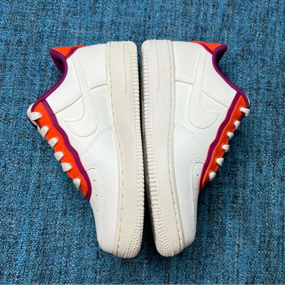 Nike Air Force 1 Low SE Sneakers in Sail White Team Orange Berry Women's 5.5